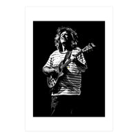 Pat Metheny American Jazz Guitarist Legend in Monochrome (Print Only)