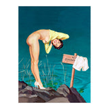 Sexy Pinup Girl With No Swimming Sign (Print Only) thumbnail