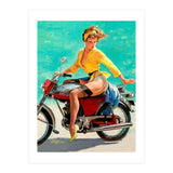 Pinup Sexy Motorcycle Girl (Print Only) thumbnail