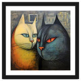FURRY FRIENDS: GOLDIE AND CHARCOAL, lively duo of animated cats – green eyes, orange eyes. Whiskers charm. thumbnail