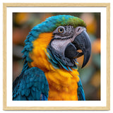 Blue And Yellow Macaw Parrot Close Up Portrait thumbnail