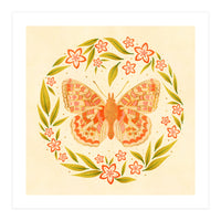 Retro Floral Butterfly (Print Only)