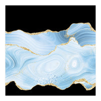 Blue & Gold Glitter Agate Texture 04 (Print Only)