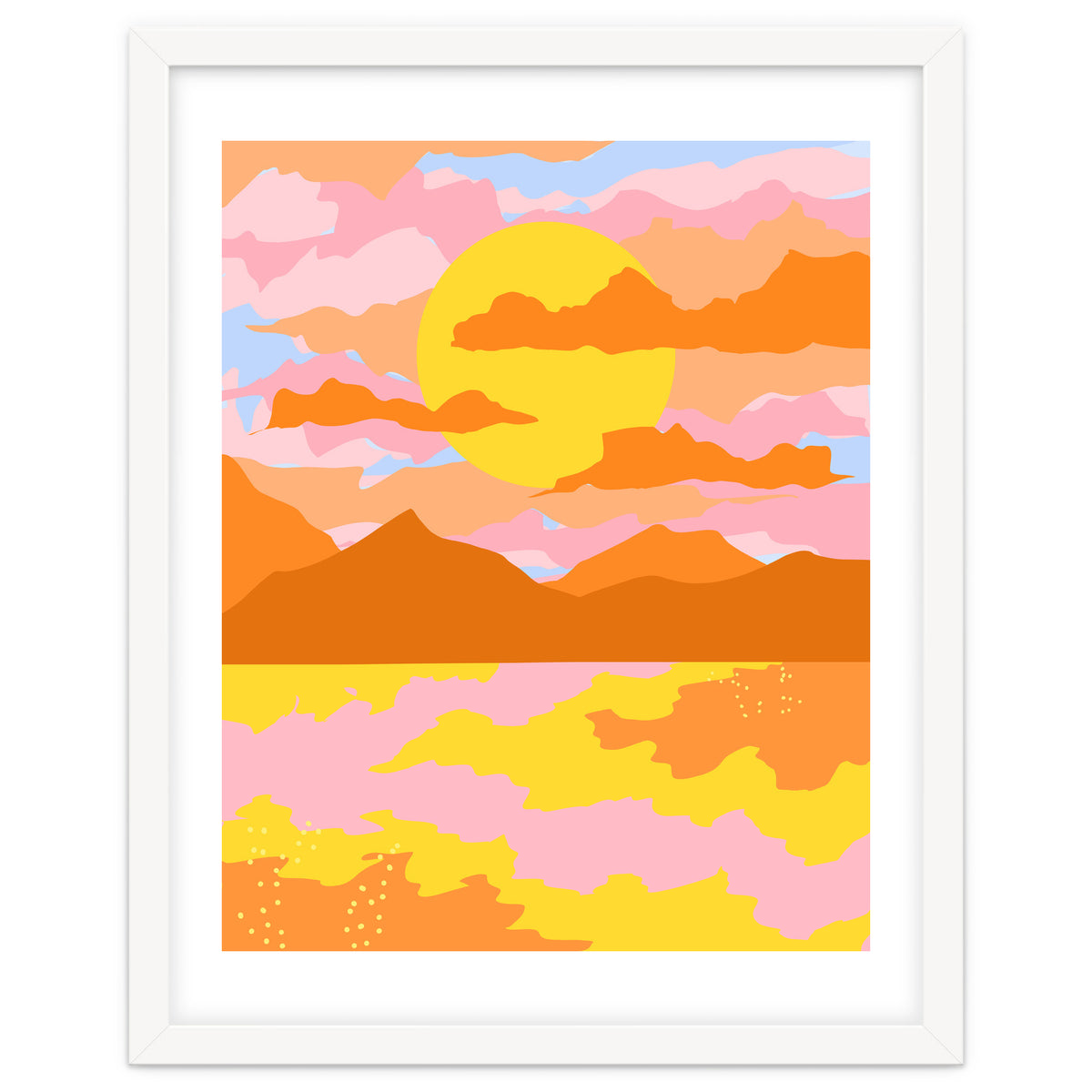 Colors Of The Sky, Sunset Sunrise Nature Landscape Illustration, Travel Adventure Bohemian Colorful