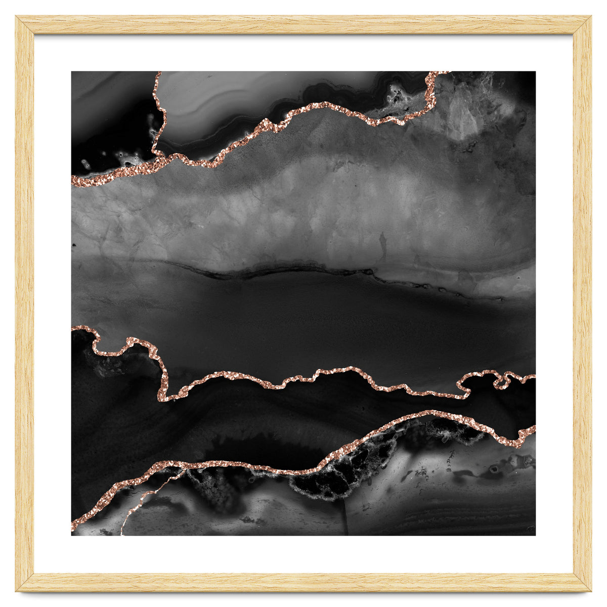 Black & Rose Gold Agate Texture 02