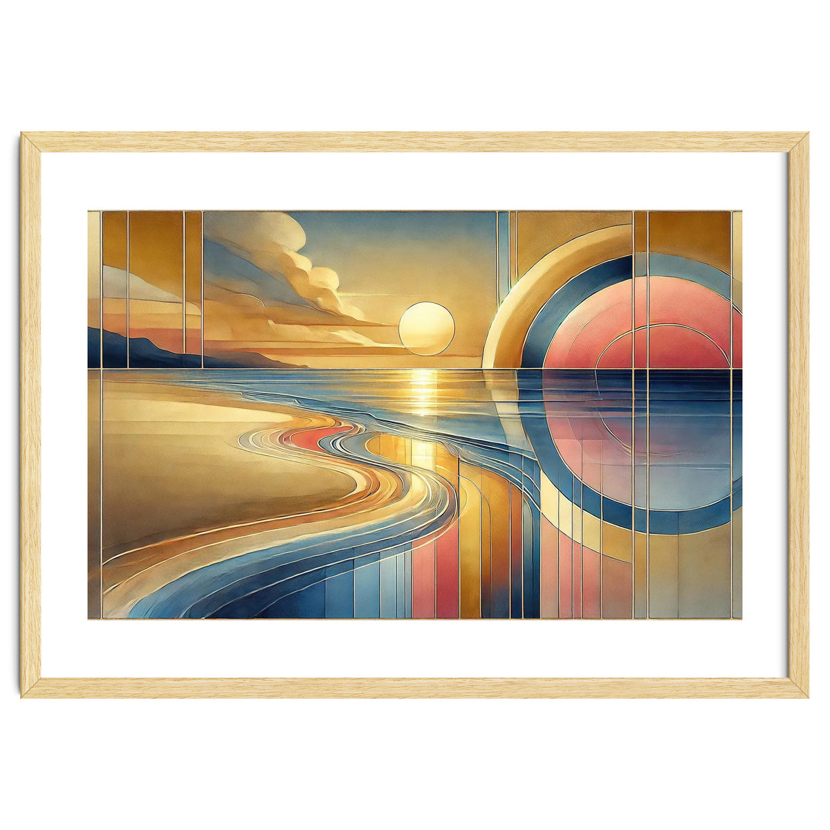 Sundown Serenity Scene In Art Deco