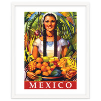 Mexico, Woman With Fruit Basket
