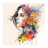 Quiet Muse In Watercolor Blooms (Print Only) thumbnail