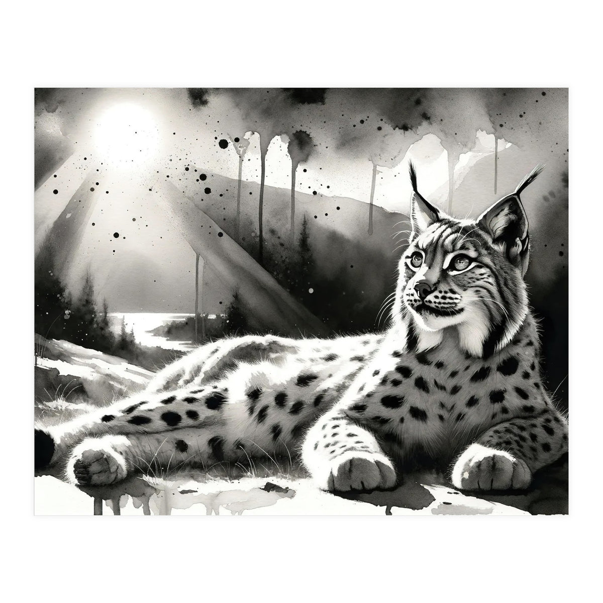 Lynx Resting In Sunlight (Print Only)