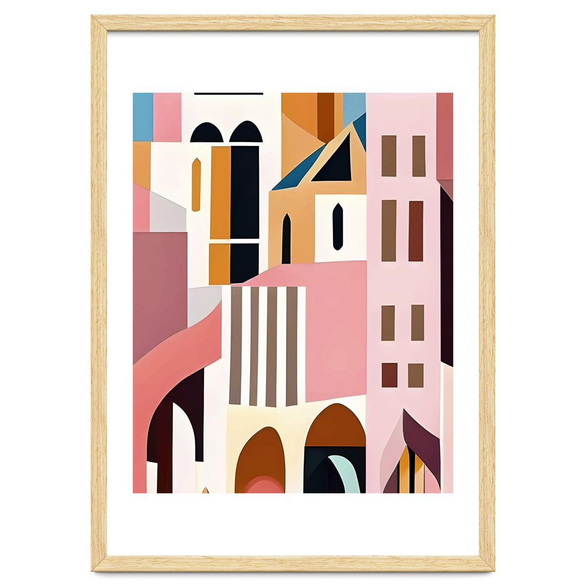 Moroccan City, Pastel Architecture Cityscape Buildings, Travel Eclectic Modern Bohemian Houses