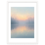 Misty Sunrise Over Pine Forest Lake thumbnail