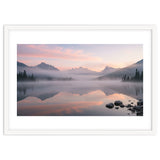 Misty Morning Reflection: Serene Alpine Lake thumbnail
