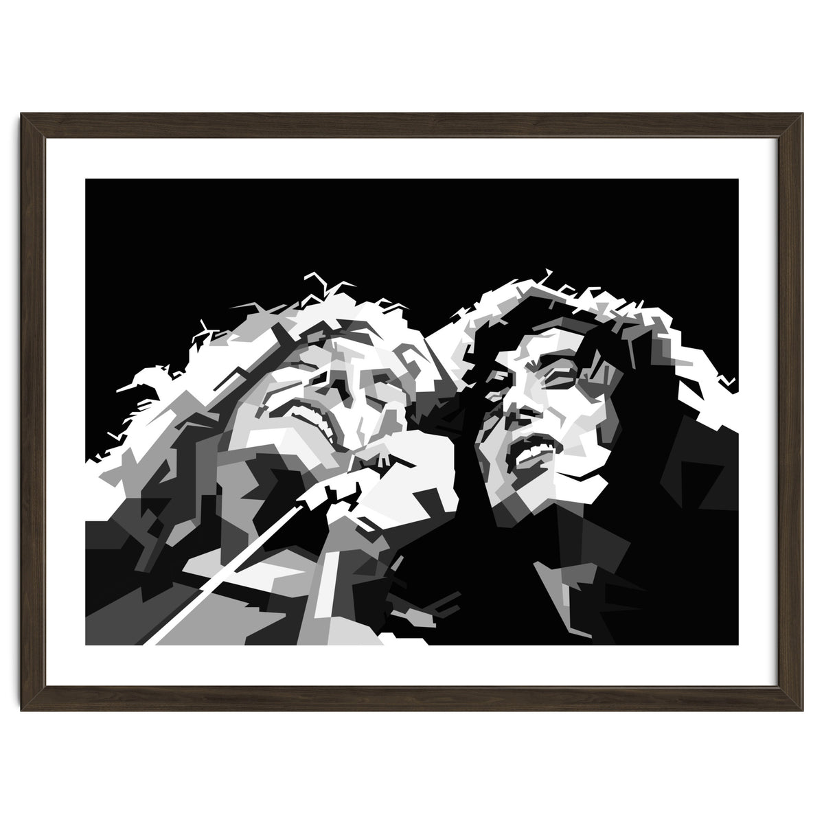 Robert Plant & Jimmy Page Black Illustration