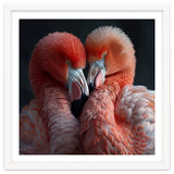 Two Flamingos Together Showing Affection thumbnail