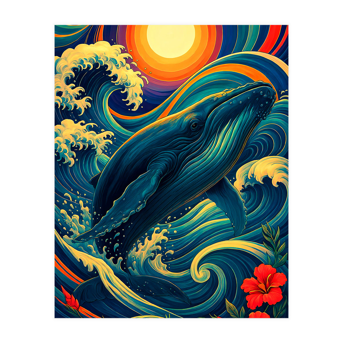 Whale Ocean Wave (Print Only)