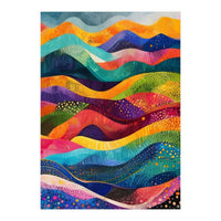 Abstract Rainbow Rolling Hills Landscape (Print Only)