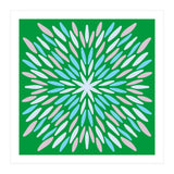 Petal Burst - green, blue, beige (Print Only) thumbnail