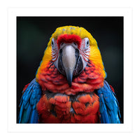 Close Up Portrait Of A Colorful Macaw Parrot (Print Only)