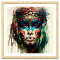 Turquoise Warrior Woman Portrait