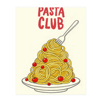 Pasta Club Illustration, Spaghetti and Tomatoes Art Print for Kitchen Wall Decor (Print Only)