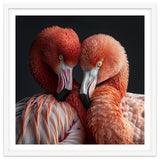 Close Up Of Two Flamingos Nuzzling Together thumbnail