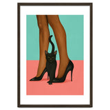 Woman In Heels With Black Cat thumbnail