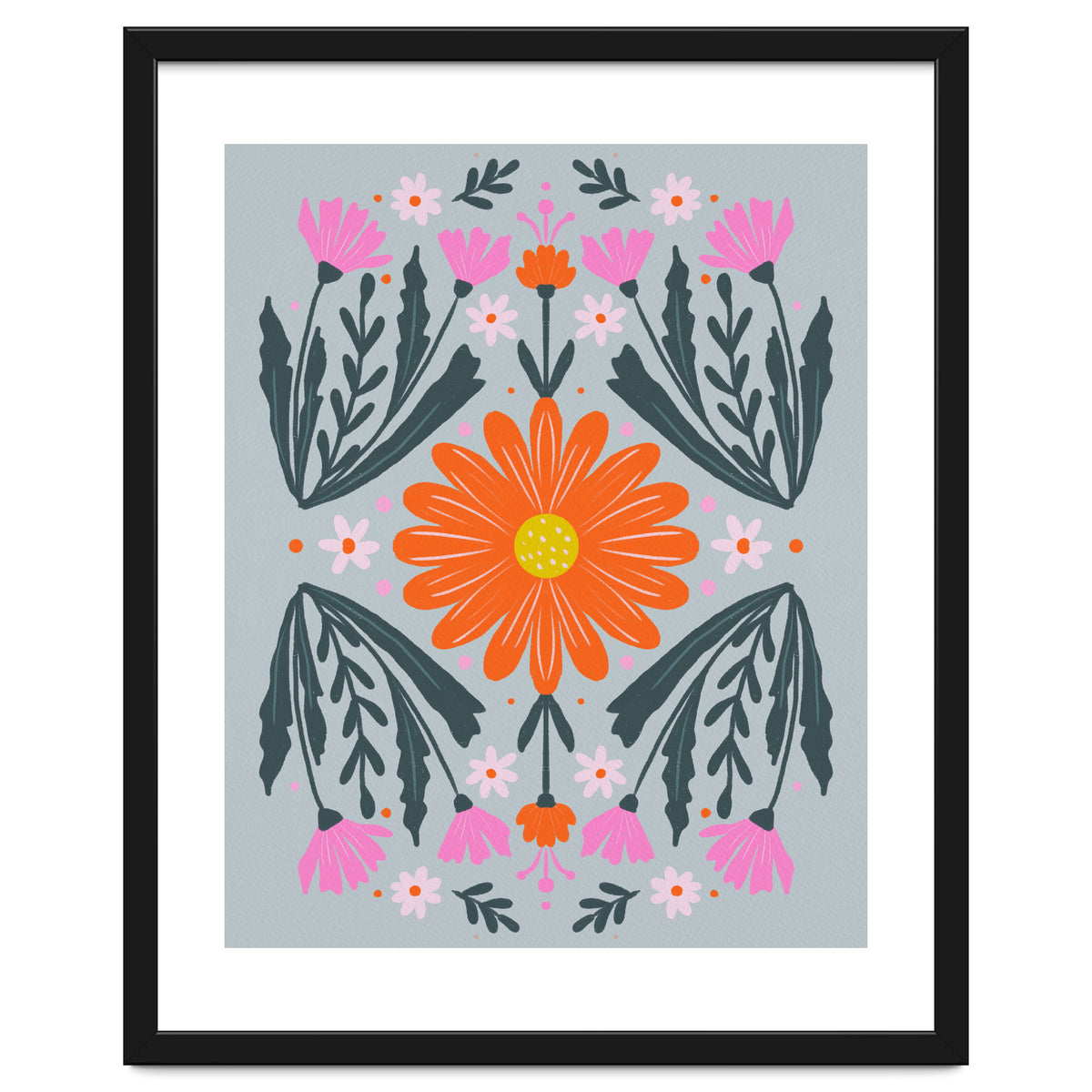 Orange Flower with pink buds