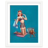 Pinup Girl Bathing A Dog thumbnail