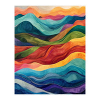 Abstract Rainbow Wave Landscape (Print Only)