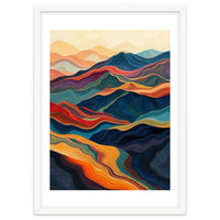 Abstract Mountain Landscape Art with Fluid Textures