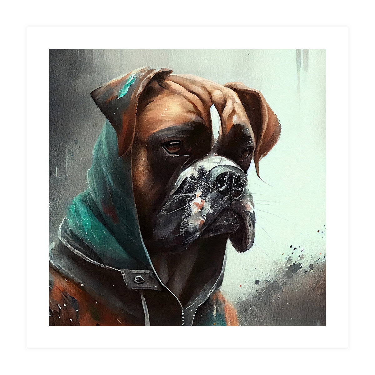 Watercolor Boxer Dog (Print Only)