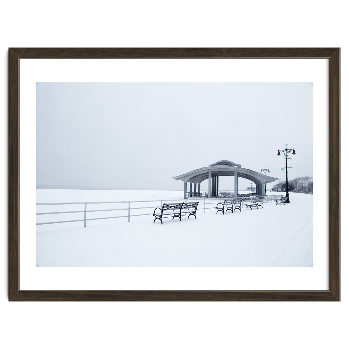 Benches in the Winter seascape