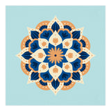 Mandala flower - orange and blue (Print Only) thumbnail