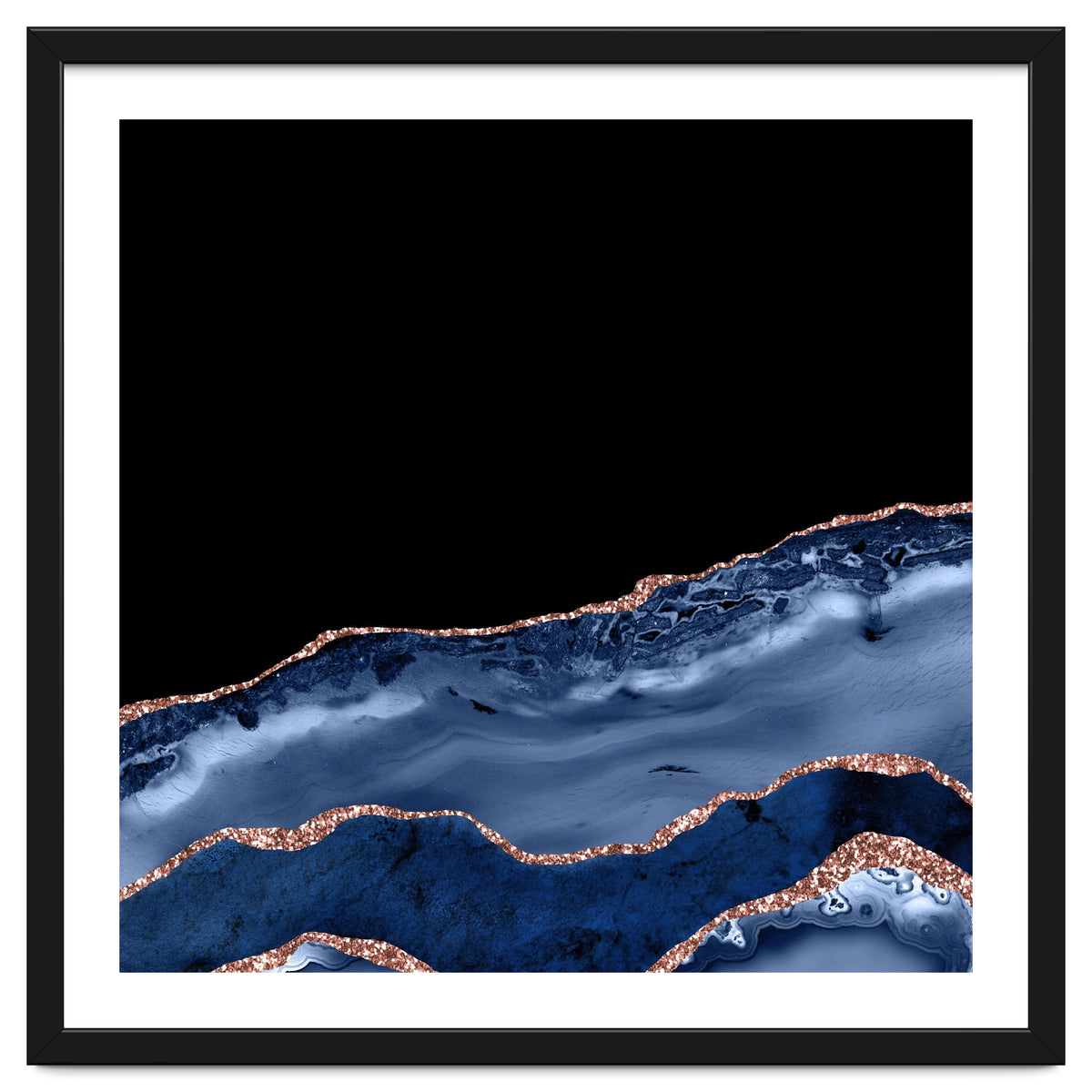 Navy & Rose Gold Agate Texture 17