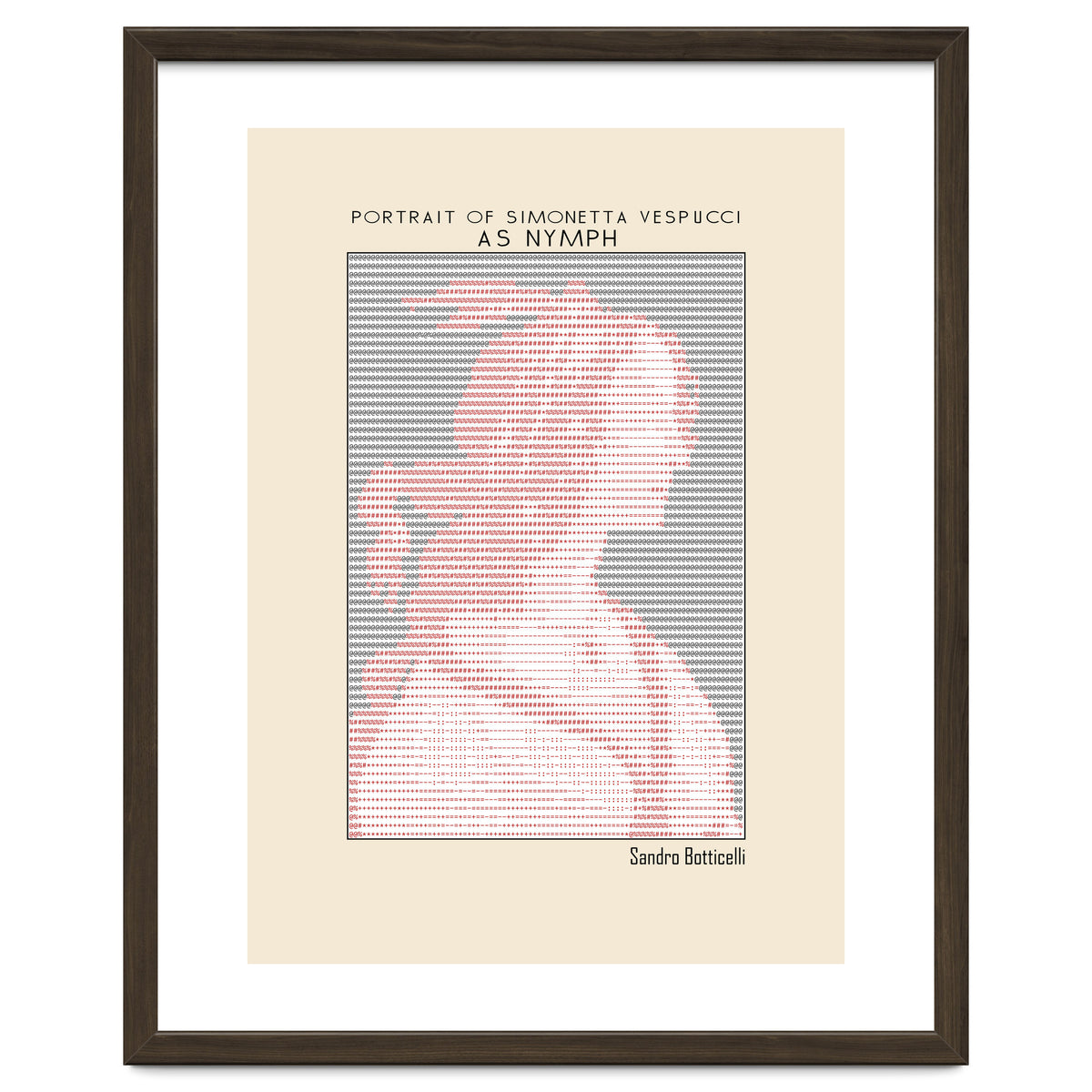 Portrait of Simonetta Vespucci as Nymph – Sandro Botticelli (ascii art)