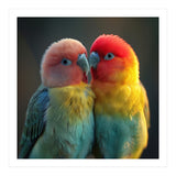 Lovebirds Perched Together Vivid Colors (Print Only) thumbnail