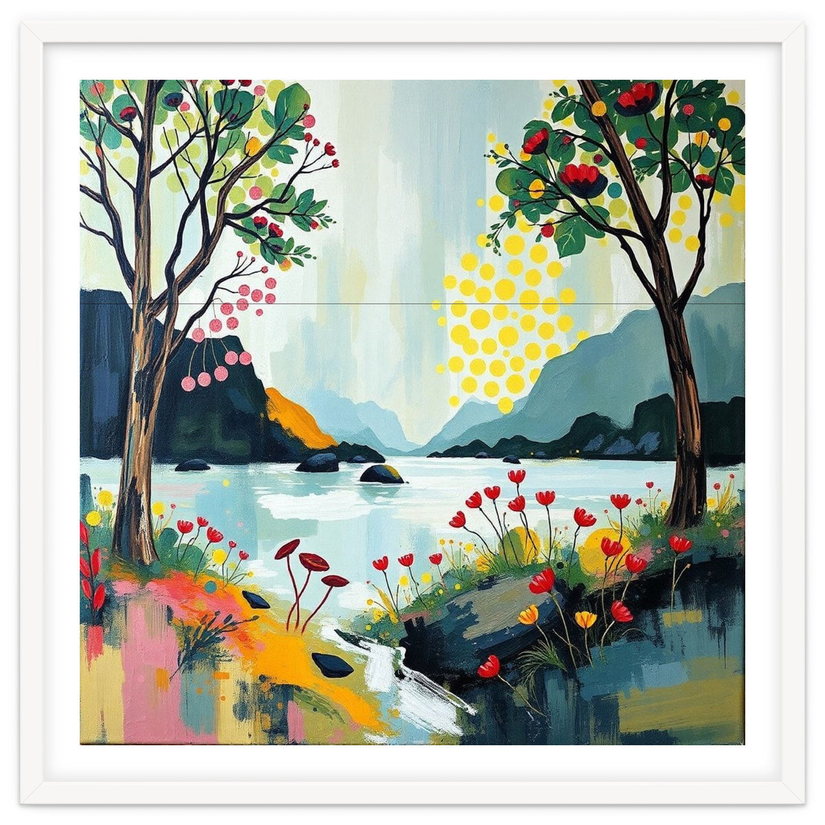 Serene Mountain Lake Landscape