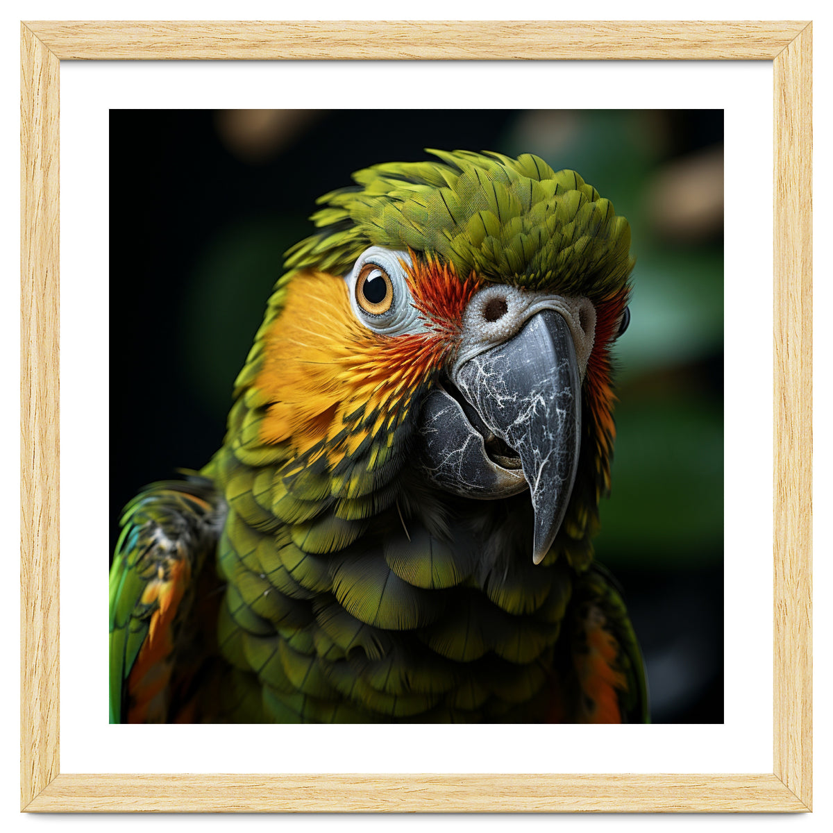 Close Up Of A Colorful Macaw Parrot Face