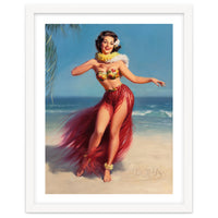 Pinup Girl In Hawaiian Costume