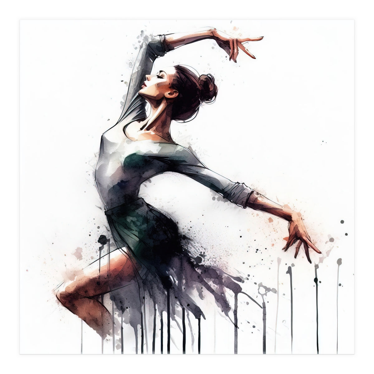Watercolor Ballet Dancer #2 (Print Only)