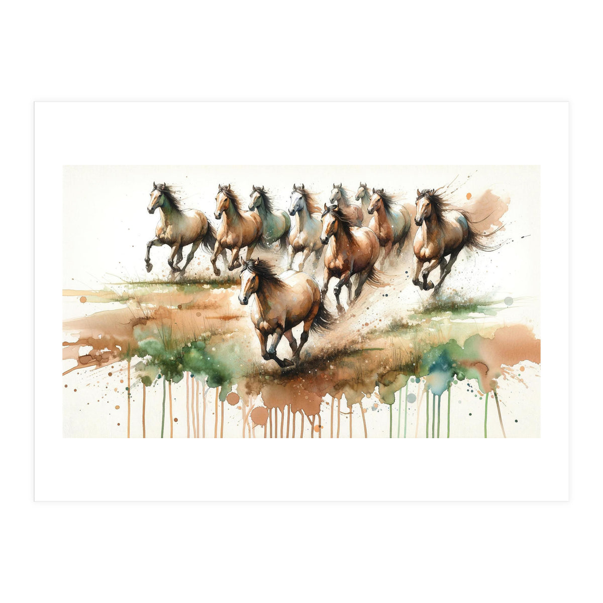Galloping Horse Herd (Print Only)