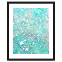 Blue Green Dreamy Marble, Minimal Abstract Pastel Graphic Design Eclectic Bohemian Painting Texture