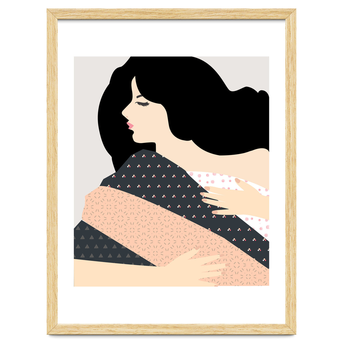 Not Today, Sleepy Lazy Woman In Bed, Quirky Eclectic Blanket Cozy Sleep In Illustration