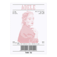 Receipt Art Adele Red (Print Only)