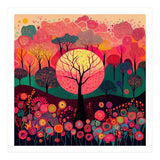 Folk Sunset Forest In Bloom (Print Only) thumbnail