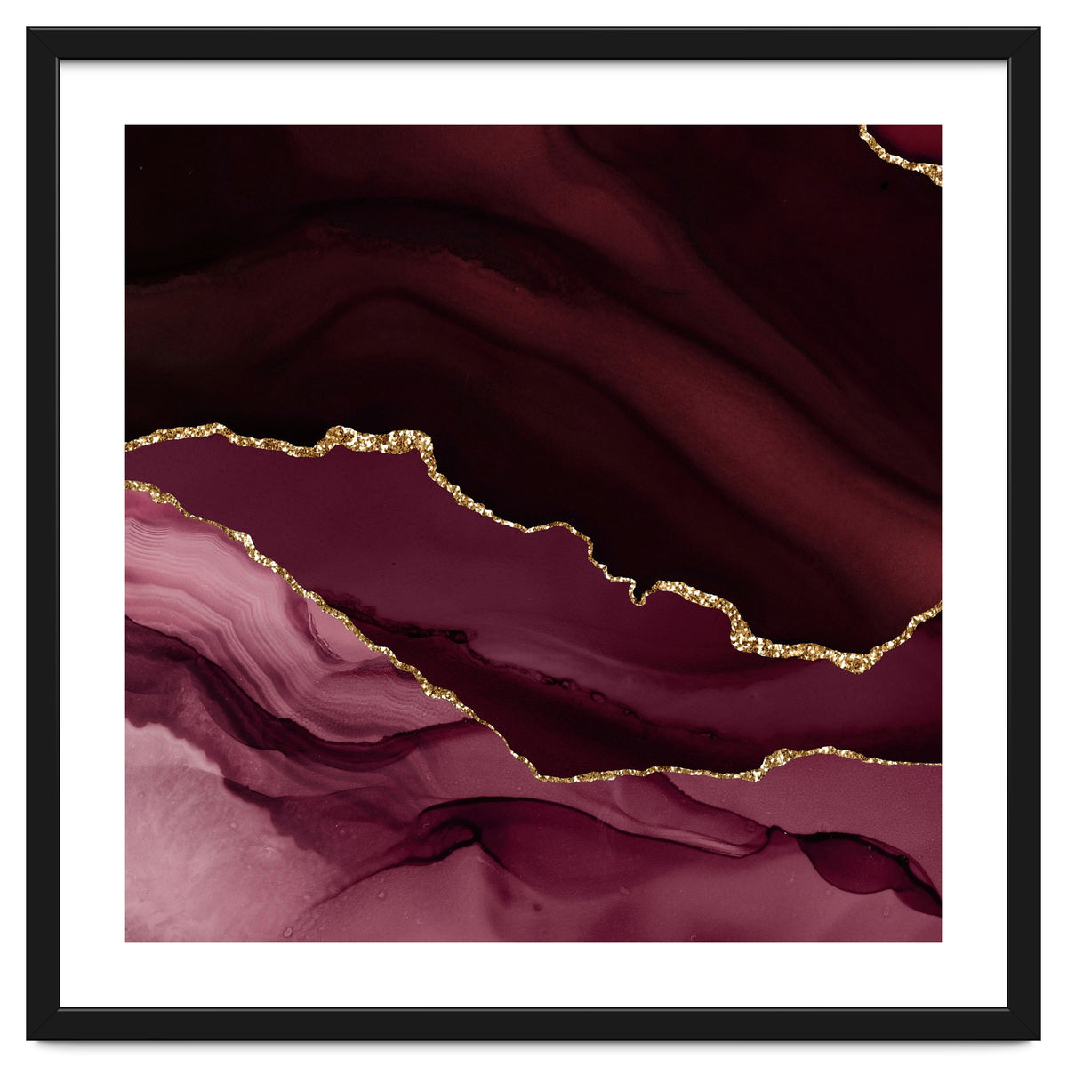 Burgundy & Gold Agate Texture 12