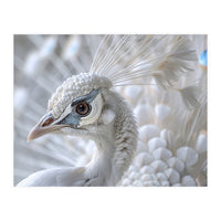 Close-up of a White Peacock (Print Only)