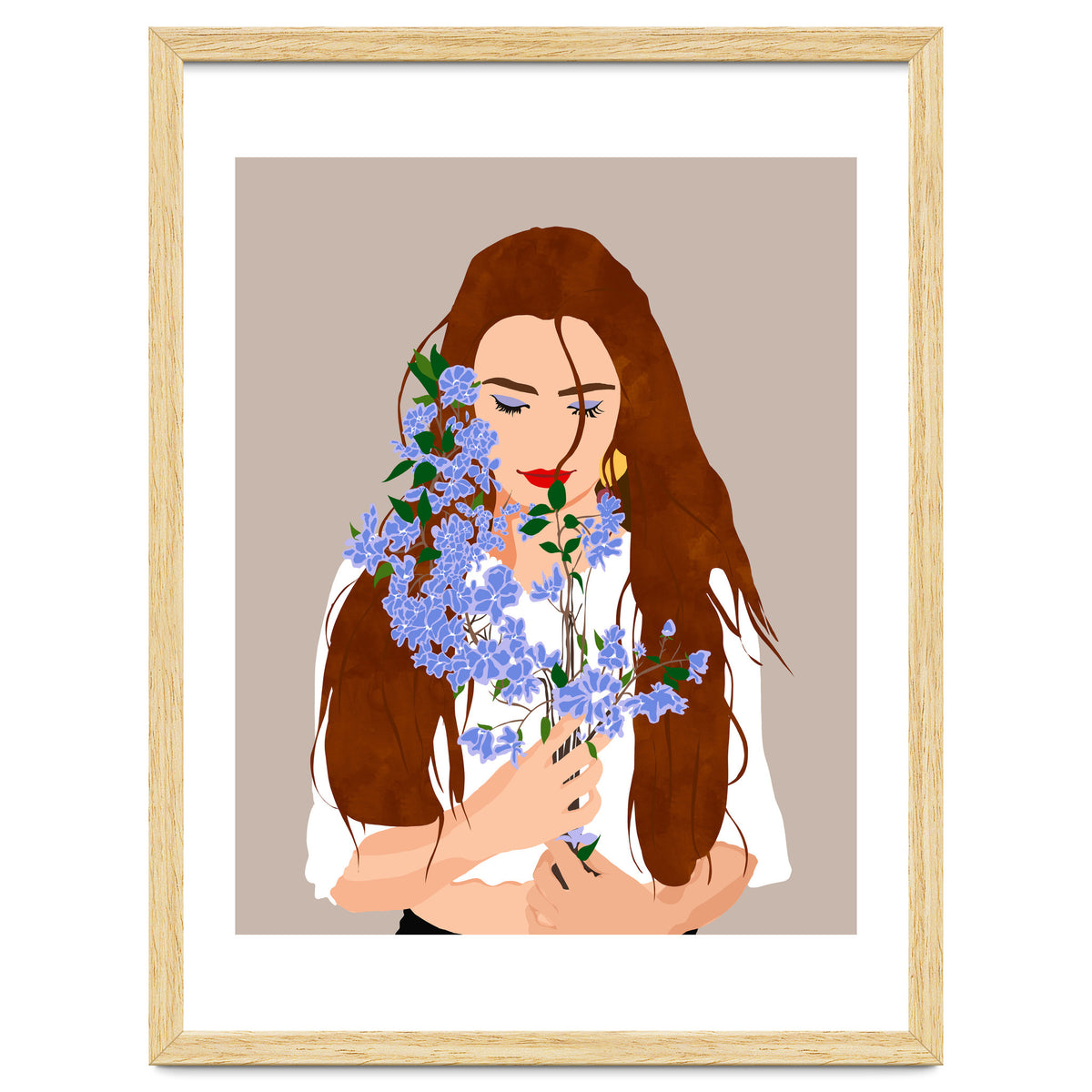 The Becoming, Nature Plants Bohemian Woman, Botanical Modern Mindful Self Care Self Love Positivity