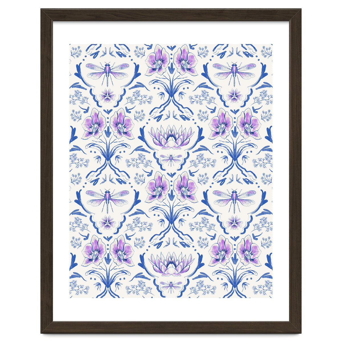 Bohemian Garden Blue Pattern