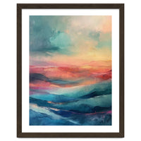 Ethereal Abstract Mountain Mist Painting